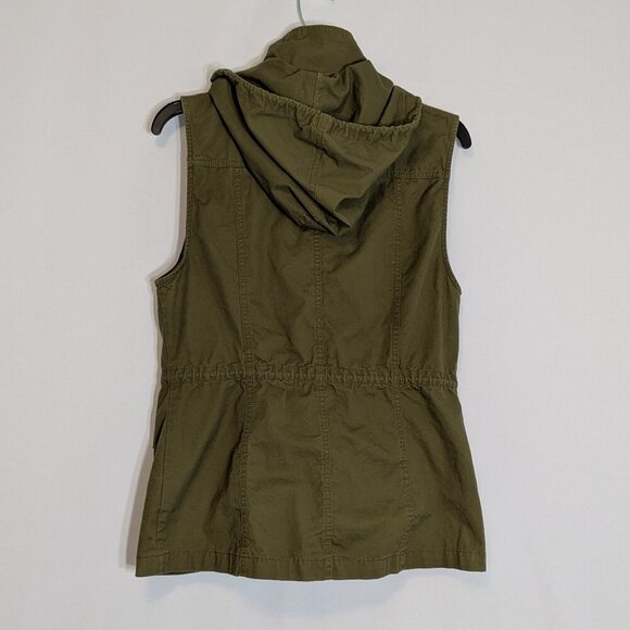 2 SABLE Olive, Army Green Hooded Sleeveless Hiking Cargo Jacket; Size M - Picture 2 of 4